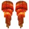 Italian Sconces with 41 Amber Colored Glasses, 1980s, Set of 2, Image 1