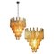Lámparas de araña italianas de cristal ámbar de Murano. Juego de 2, Imagen 1