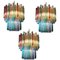 Multi-Colored Triedri Ceiling Lamps, 1970s, Set of 3 1