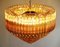 Quadriedri Murano Glass Chandelier with Amber Prism & Gold Frame, Image 14