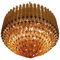 Quadriedri Murano Glass Chandelier with Amber Prism & Gold Frame, Image 1