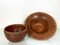 Bowls in Stone Red Terracotta with Braided Rattan Trim, Set of 2 3