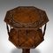 Tavolino di servizio ottagonale antico in quercia, Immagine 6