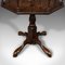 Tavolino di servizio ottagonale antico in quercia, Immagine 9