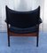 Mid-Century Scandinavian Armchair with Rosewood Frame and Black Leather, 1960s, Image 6