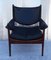 Mid-Century Scandinavian Armchair with Rosewood Frame and Black Leather, 1960s 1