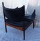 Fauteuil Mid-Century Scandinave avec Structure en Palissandre et Cuir Noir, 1960s 7