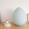 Large Minimalist Egg Shaped Table Lamp in Blue Opaline Glass from Vianne, 1960s 6