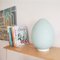 Large Minimalist Egg Shaped Table Lamp in Blue Opaline Glass from Vianne, 1960s 2