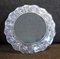 French Crystal Glass Plate with Frosted Flower Wreath and Polished Base from Lalique, 1970s 3