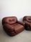 Leather Armchairs by Sapporo for Mobil Girgi, 1970s, Set of 2 10