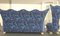 Gilded Velvet Couch & Lounge Chair in Azure Blue with Rose Feet from Bretz, Set of 2 12