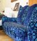 Gilded Velvet Couch & Lounge Chair in Azure Blue with Rose Feet from Bretz, Set of 2 9