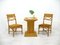 Chairs in Rattan with Table, 1970s, Set of 3 2