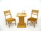 Sedie in vimini con tavolo, anni '70, set di 3, Immagine 3
