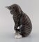 Porcelain Figure of Grey-Striped Cat by Erik Nielsen for Royal Copenhagen, Image 6