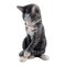 Figura di gatto a strisce grigie in porcellana di Erik Nielsen per Royal Copenhagen, Immagine 1
