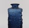 Vase und Schale aus blauem Kunstglas von Göte Augustsson für Ruda, 2er Set 7