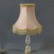 French Bedside Lamp with Pink Shade from Cristal d'Albret, 1960s 1