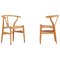 Danish Wishbone Chairs in Oak by Hans J. Wegner for Carl Hansen & Søn, 1960s, Set of 2 1