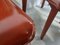 Italienische Vintage Esszimmerstühle aus rotem Leder, 1980er, 8er Set 10