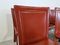 Vintage Italian Dining Chairs in Red Leather, 1980s, Set of 8, Image 9