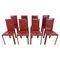 Dining Chairs in Red Leather from Decouro Brazil, 1980s, Set of 8, Image 1