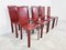 Dining Chairs in Red Leather from Decouro Brazil, 1980s, Set of 8, Image 4