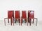 Esszimmerstühle aus rotem Leder von Decouro Brazil, 1980er, 8er Set 3