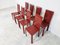 Esszimmerstühle aus rotem Leder von Decouro Brazil, 1980er, 8er Set 6