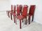 Esszimmerstühle aus rotem Leder von Decouro Brazil, 1980er, 8er Set 5