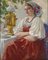 M. Maksolly, Woman with a Samovar, Oil on Canvas, Framed 2
