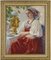 M. Maksolly, mujer con un samovar, óleo sobre lienzo, enmarcado, Imagen 5