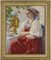 M. Maksolly, Woman with a Samovar, Oil on Canvas, Framed 5