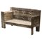 French Rustic Graphical Bench with Arm Rests, 1800s, Image 1