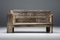 French Rustic Graphical Bench with Arm Rests, 1800s 2