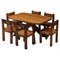 T35B Dining Chairs and Dining Table by Pierre Chapo, 1960, Set of 11, Image 1