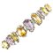 Rose Gold and Silver Bracelet with Amethyst Topaz and Diamond 1