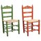 Rustic Chairs in Hand-Painted Wood, 1940, Set of 2 1