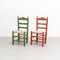 Rustic Chairs in Hand-Painted Wood, 1940, Set of 2, Image 3