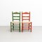 Rustic Chairs in Hand-Painted Wood, 1940, Set of 2 2