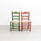 Rustic Chairs in Hand-Painted Wood, 1940, Set of 2, Image 2