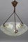 Art Deco Frosted Glass Pendant Light by Jean Noverdy, France, 1930s 10