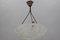 Art Deco Frosted Glass Pendant Light by Jean Noverdy, France, 1930s 9