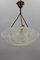 Art Deco Frosted Glass Pendant Light by Jean Noverdy, France, 1930s 4