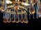 Lámpara de araña Ambra Drops de vidrio, años 50, Imagen 16