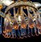 Lámpara de araña Ambra Drops de vidrio, años 50, Imagen 17