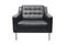 Black Leather Armchair, 1960s, Image 12