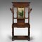 Tall Antique English Victorian Oak Hall Stand 1