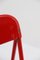 Red Metal Folding Chairs, 1980s, Set of 4 10